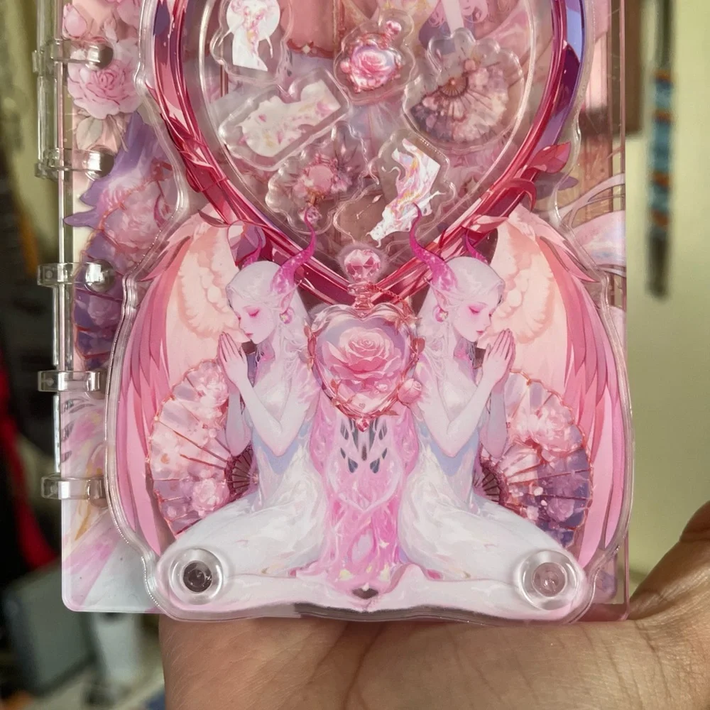 NEW Acrylic Binder Notebook Journal Zodiac Wicca Goth Princess Diary A7 Shaker